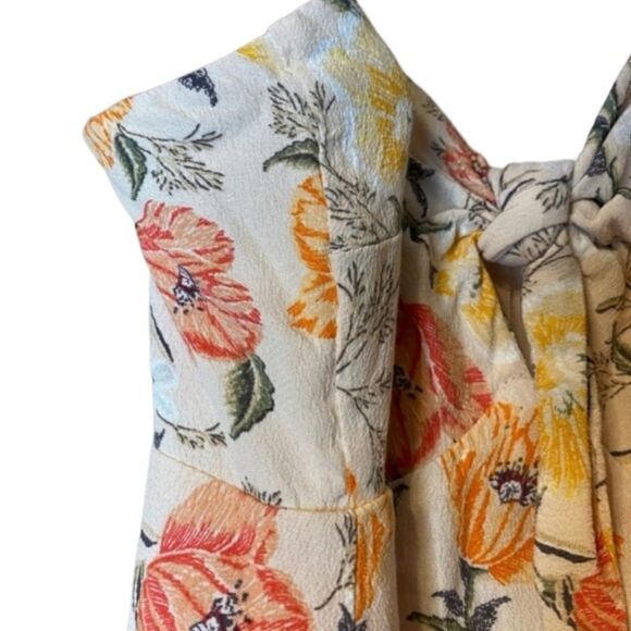EC ASTR THE LABEL PEACH FLORAL DRESS W/TIE ON THE CHEST SZ.M - Picture 3 of 6